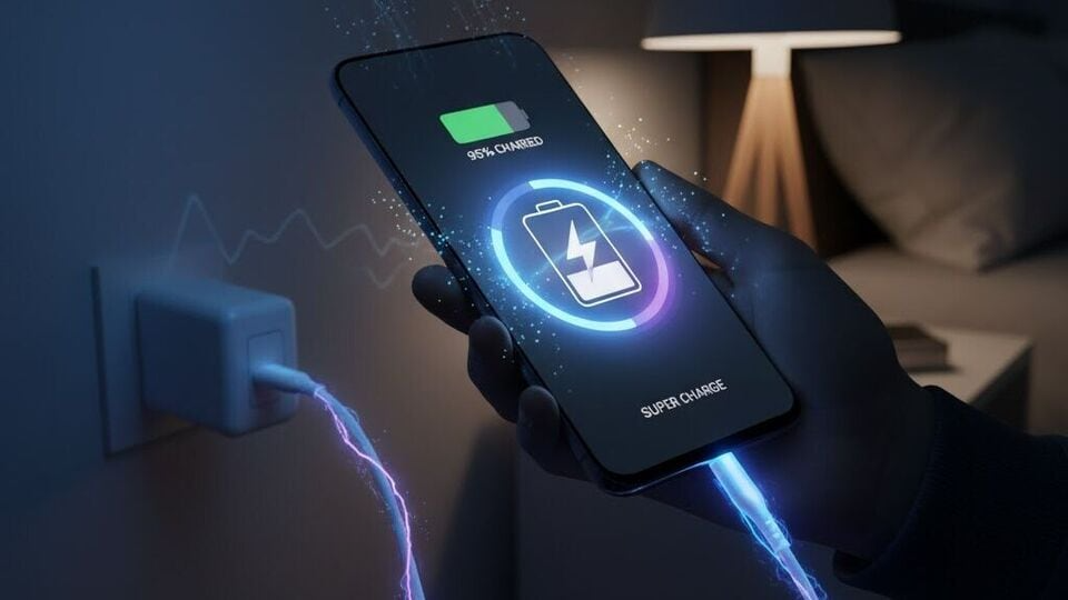 نمایش کابل USB-C در حال شارژ گوشی